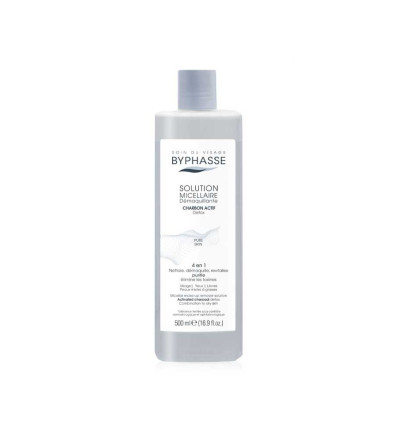 BYPHASSE SOLUCIÓN MICELAR CARBÓN ACTIVO 500 ml