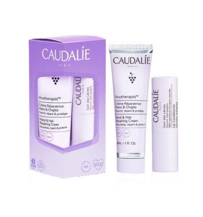 CAUDALIE VINOTHERAPIST SET CREMA DE MANOS 30 ml + CUIDADO DE LABIOS 4.5 g