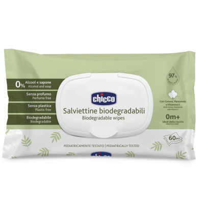 CHICCO TOALLITAS BIODEGRADABLES 60 ud 0% ALCOHOL