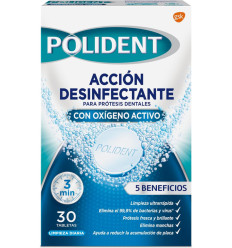 POLIDENT ACCIÓN DESINFECTANTE PARA PRÓTESIS DENTALES 30 unidades