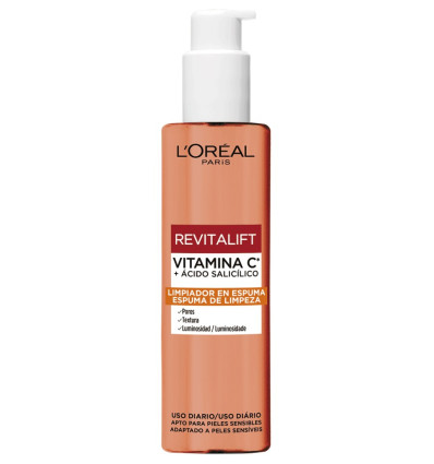 LOREAL REVITALIFT VITAMINA C + ÁCIDO SALICÍLICO LIMPIADOR EN ESPUMA 150 ml