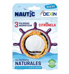 DEXIN PULSERAS ANTIMOSQUITOS CON CITRONELA RESISTENTE AL AGUA PACK NAUTIC 3 PULSERAS DE CUERDA