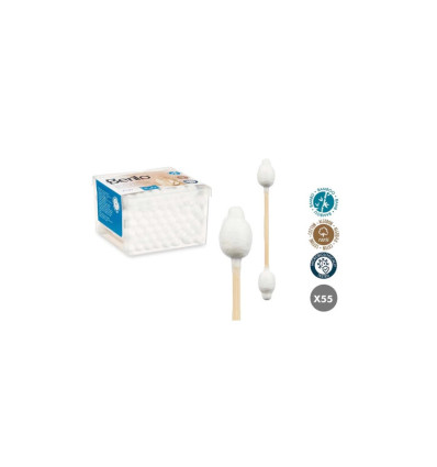 BERILO BASTONCILLOS DE OIDOS BEBÉ 55 unidades