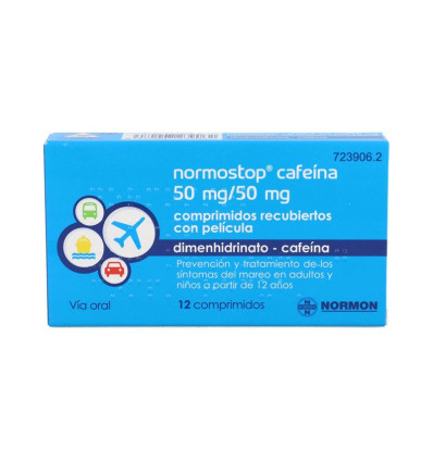 Normostop cafeína Mareo en adultos y niños a partir de 12 años