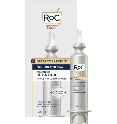 ROC Derm Correxion Fill + Treat serum facial rellenador con ácido hialurónico y retinol 15 ml ARRUGAS PROFUNDAS