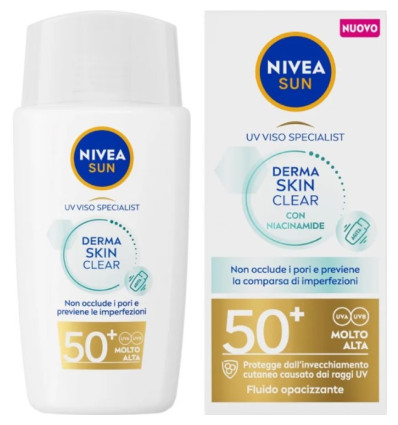 NIVEA SUN DERMA SKIN CLEAR SPF 50 CON NIACINAMIDA PROTECTOR FACIAL PIELES GRASAS 40 ml