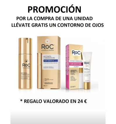 ROC SERUM RETINOL CORREXION DEEP WRINKLE 30 ml con REGALO de contorno de ojos ROC 15 ml