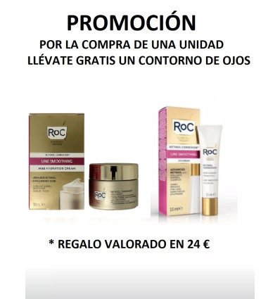 ROC RETINOL CORREXION MÁXIMA HIDRATACIÓN 50 ml con REGALO de CONTORNO DE OJOS ROC 15 ml