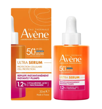 AVENE ULTRA SERUM SPF50+ RELLENA LAS ARRUGAS CON NIACINAMIDA Y ACIDO HIALURONICO 30 ML