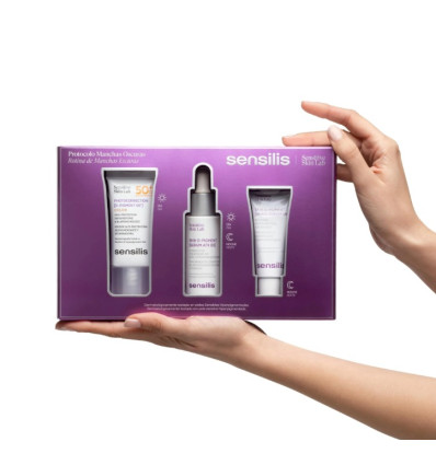 Sensilis Skin D-Pigment Protocolo Despigmentante Kit Sérum 30 ml + Crema 15 ml + Protector Solar SPF50+ 15 ml